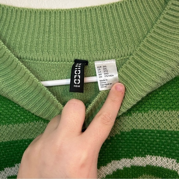 H&M Green Butterfly Jacquard-knit Sweater Size 3XL Women’s - Picture 3 of 3